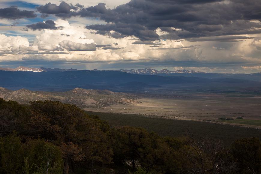 Looking south at the Sangre de Christo mountains from the foothills