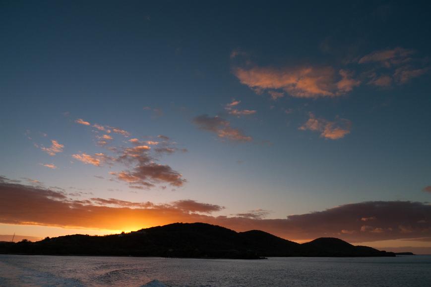 Leaving Culebra Island at dawn