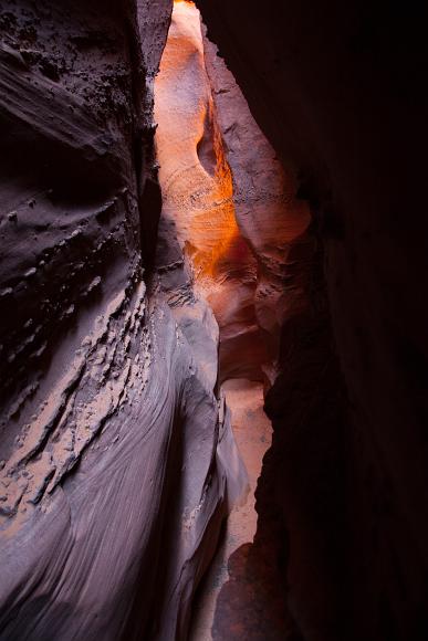 Sandstone slot canyon in Utah