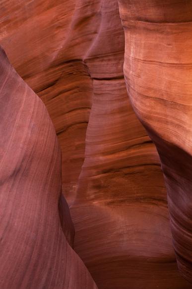 Pink and orange sandstone slot canyon in Utah