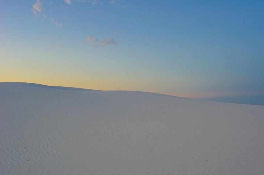 White Sands 2012 03 Clouds dusk sky and white gypsum sand dunes in White Sands National Monument in New Mexico